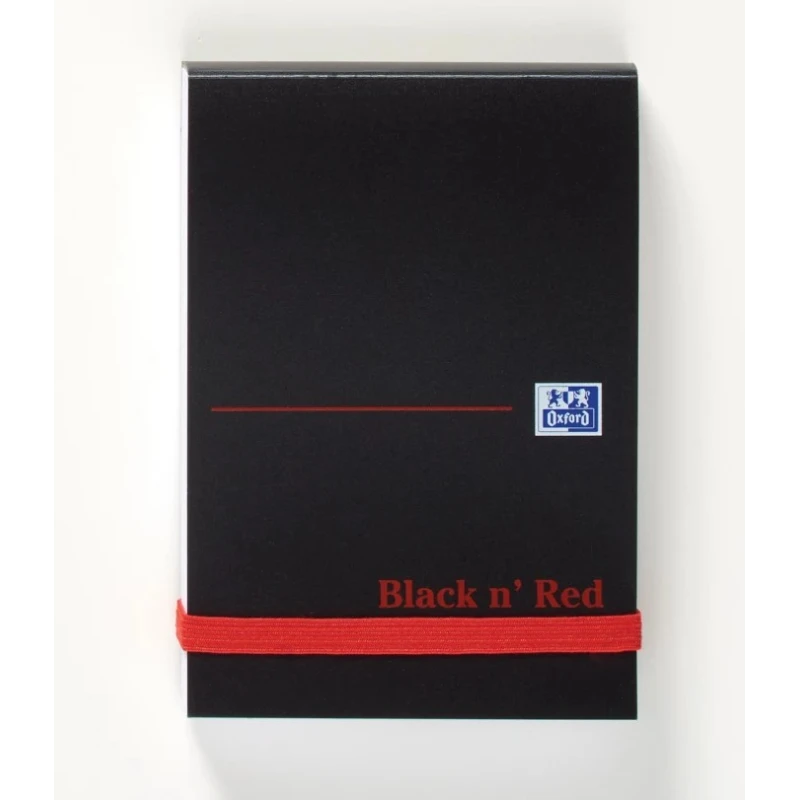 Black n Red A7 Headbound Hard Cover Notepad 192 Plain Sheets 100080540