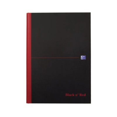 Black n Red A4 Casebound Hard Cover Notepad, 192 Ruled Sheets 100080446