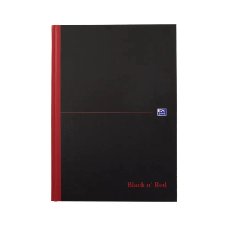 Black n Red A4 Casebound Hard Cover Notepad, 192 Ruled Sheets 100080446