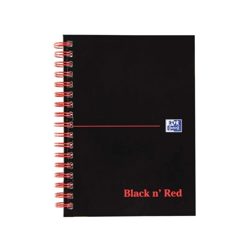 Black n Red A6 Wirebound Hard Cover Ruled Notepad 140 Sheets 100080448