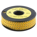 RS Pro EC Slide-On Cable Marker, Black Legend "R", Yellow Marker, For 3.6 mm to 7.4 mm Cable Diameter, Polyvinyl 812-1029