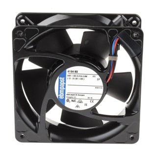 ebm-papst 4100 N Series Axial Fan, 24V dc, 4.9 W, 180 m³/h, IP68, 119 mm x 38 mm x 38 mm 