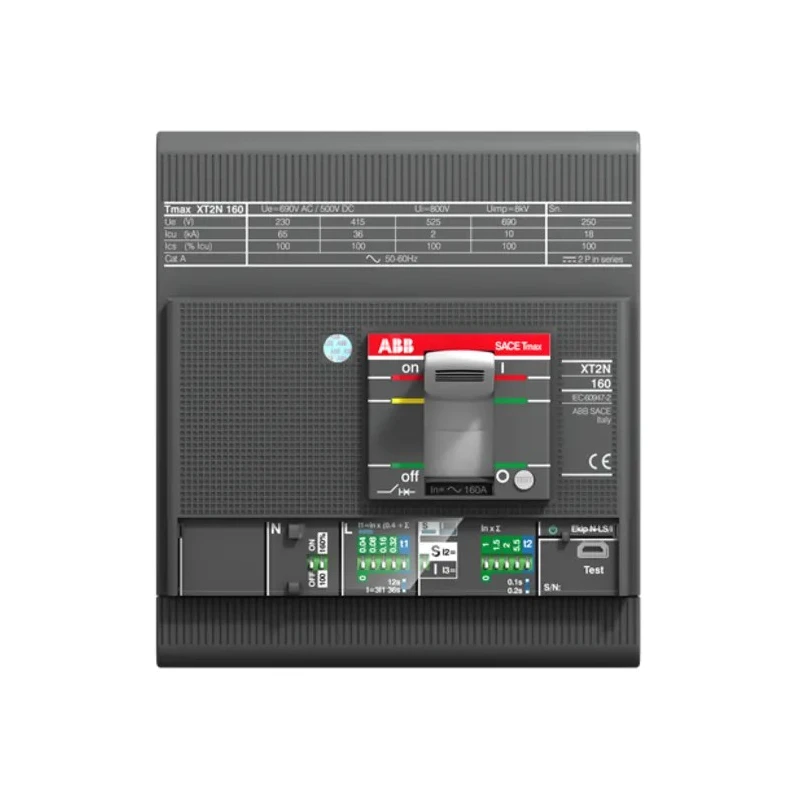 ABB Molded Case Circuit Breaker 4-Pole 100A 690V AC 200kA Breaking Capacity Fixed Terminal XT2V 1SDA06 1SDA068025R1