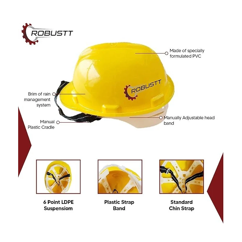 Buy Robustt X Shree Jee Nape Adjusment-Safety Yellow Helmet