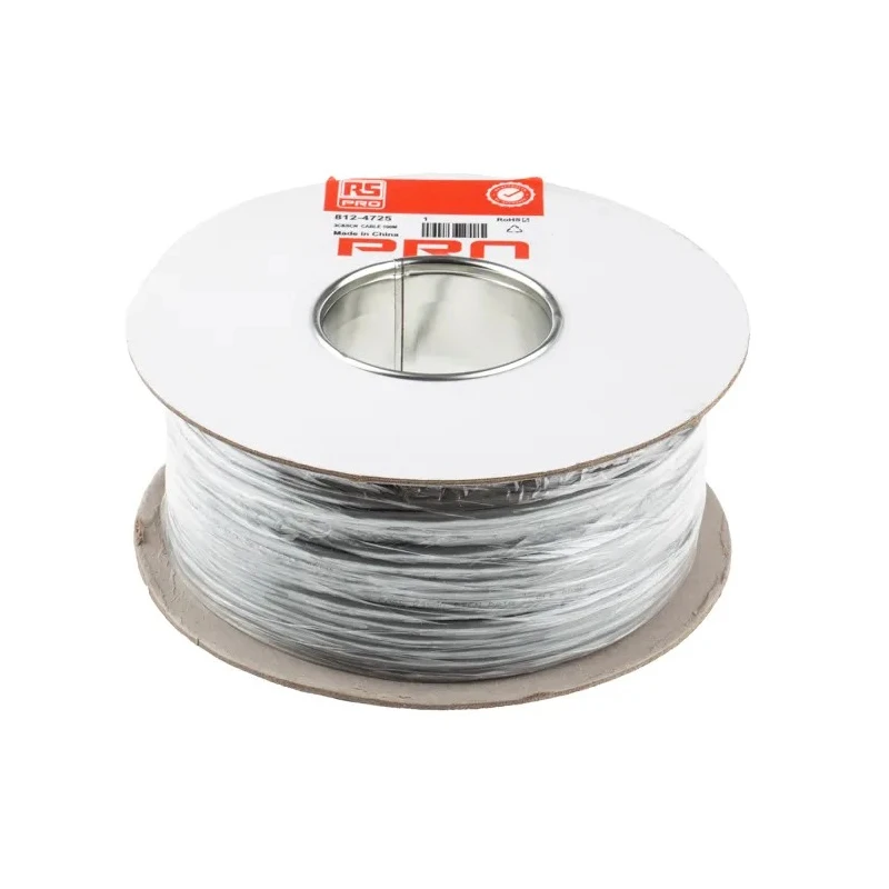 RS PRO Data Cable 3 Cores 0.22 mm² 100 m Voltage 300V Flame Retardant Polyvinyl Chloride Grey Sheath 812-4725