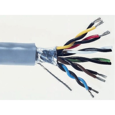 RS PRO Data Cable 10 Pairs 20 Cores 0.25 mm² 100 m 300V Grey Sheath Polyvinyl Chloride 812-4716