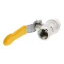 RS PRO Nickel Plated Brass Threaded Ball Valve BSPT 3/8 in Full Port, Stainless Steel Handle, PN40/PN30 812-5261
