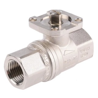 RS PRO Brass Threaded 2-Way G Ball Valve 1/2 in, Full Port, Brass Body, ISO 5211 Mounting Pad 812-5236
