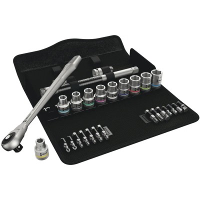 Wera 28-Piece 1/2 in Zyklop Socket Set Chrome Molybdenum Steel Drive Size 1/2 in 05004077001