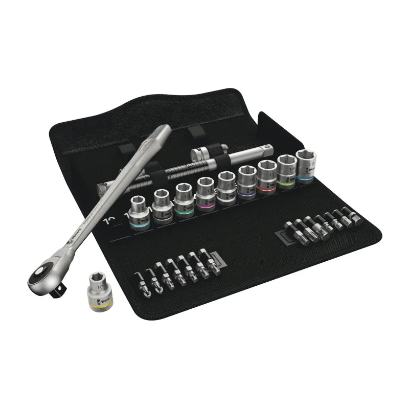 Wera 28-Piece 1/2 in Zyklop Socket Set Chrome Molybdenum Steel Drive Size 1/2 in 05004077001