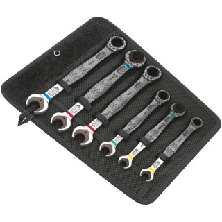 Wera 6-Piece Combination Ratchet Spanner Set Chrome Molybdenum Steel Chrome Finish 05020022001