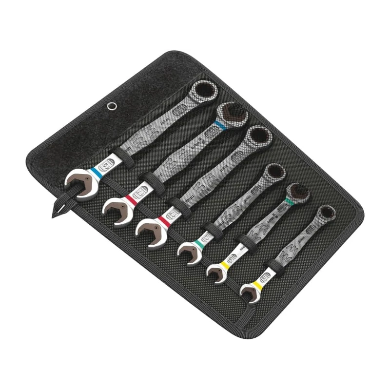 Wera 6-Piece Combination Ratchet Spanner Set Chrome Molybdenum Steel Chrome Finish 05020022001