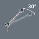 Wera 6-Piece Combination Ratchet Spanner Set Chrome Molybdenum Steel Chrome Finish 05020022001
