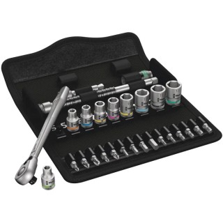 Wera 28-Piece 1/4 in Zyklop Chrome Molybdenum Steel Socket Set 05004018001