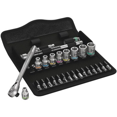 Wera 28-Piece 1/4 in Zyklop Chrome Molybdenum Steel Socket Set 05004018001