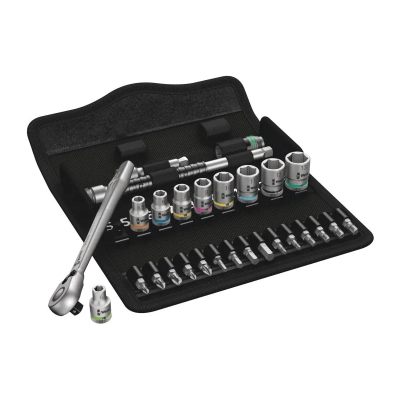 Wera 28-Piece 1/4 in Zyklop Chrome Molybdenum Steel Socket Set 05004018001
