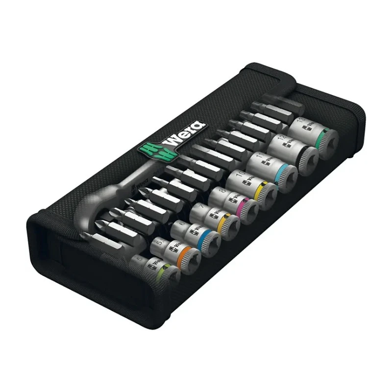 Wera 28-Piece 1/4 in Zyklop Chrome Molybdenum Steel Socket Set 05004018001