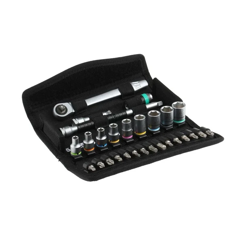 Wera 28-Piece 1/4 in Zyklop Chrome Molybdenum Steel Socket Set 05004018001