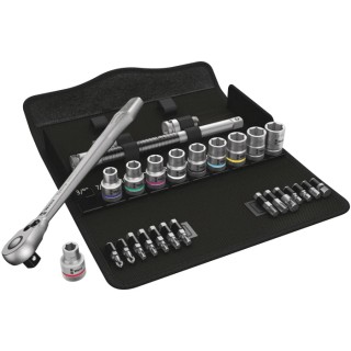 Wera 28-Piece 1/2 in Zyklop Socket Set Chrome Molybdenum Steel Chrome Finish 05024174001