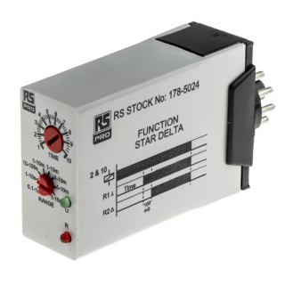 RS PRO Timer Relay 11-Contact, 12 to 250 V DC/12 V AC, 240 V AC, 0.1 s to 10 min Time Range, 1-Function, 2 x SPDT 178-5024