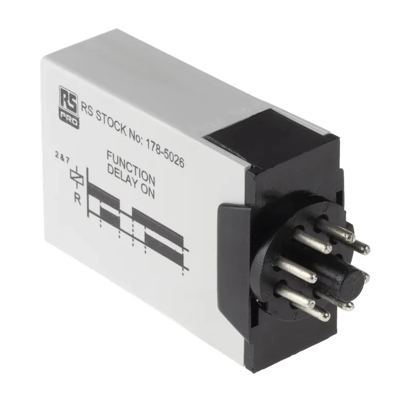 RS PRO Timer Relay, 8-Contact, DPDT Switch, 12 to 250 V dc 12V ac 240 V ac, 0.1 s to 10 Days, 1-Function, ON Delay 178-5026
