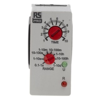 RS PRO Timer Relay, 11-Contact, 12 to 250 V DC / 12V AC / 240V AC, 0.1 s to 10 Days, 1-Function, DPDT Switch 178-5025