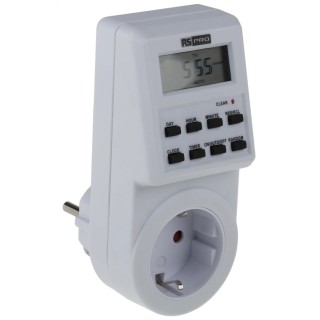 RS PRO Digital Plug In Timer 20 Programs 230V 50Hz Type F German Schuko Socket 178-5371