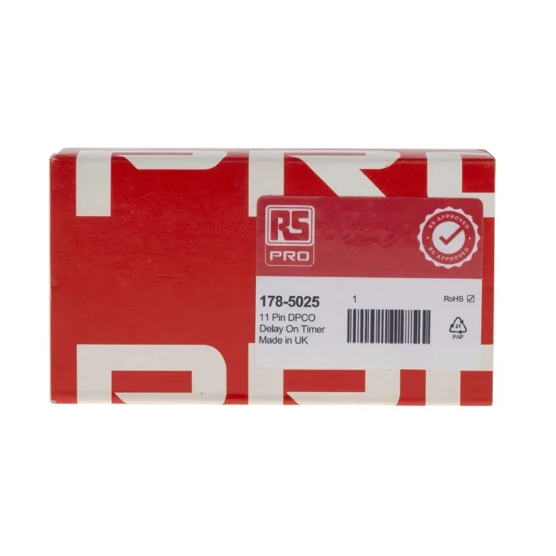 RS PRO Timer Relay, 11-Contact, 12 to 250 V DC / 12V AC / 240V AC, 0.1 s to 10 Days, 1-Function, DPDT Switch 178-5025