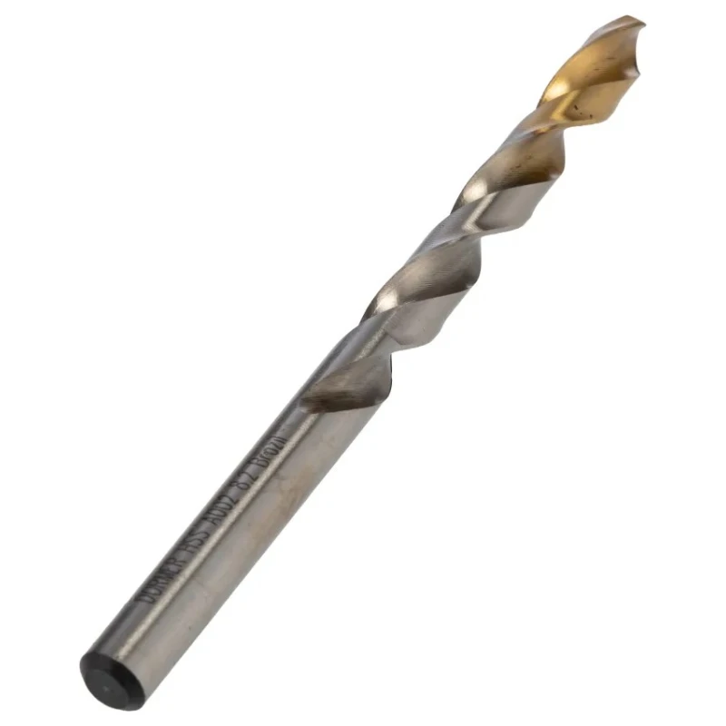 Dormer High Speed Steel Tin Twist Drill Bit 8.2mm Shank, 117mm Overall Length, Titanium Nitride Coating A002S8.2