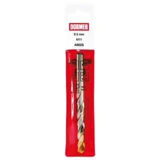 Dormer High Speed Steel Drill Bit 125mm Overall Length, Titanium Nitride Coated, 9mm Shank, A002S9.0