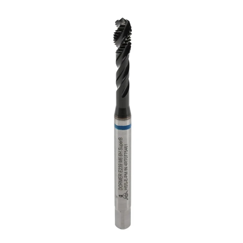 Dormer Threading Tap, M6 Thread, Metric Standard, Spiral Flute, HSS, Machine Tap E239M6