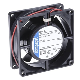 ebm-papst 8300 Series Axial Fan 24V DC 4.3W 67 m³/h IP68 80mm Frame Size 