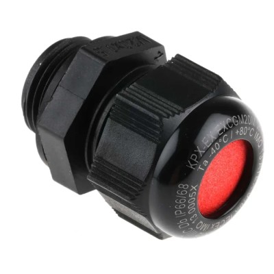 Kopex-EX Black Nylon Cable Gland with M20 Thread, 10 mm Min. to 14 mm Max. Cable Diameter, IP66 and 7TCA297180R0004 EXCGM20M