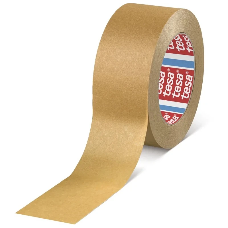 Tesa Masking Tape Brown Crepe Paper Backed 50mm Width x 50m Length Natural Rubber Adhesive Heat Resistant Up 04304-00004-01