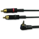 Van Damme Rean NYS373 Male 3.5 mm Stereo Jack to Male RCA x 2 Auxiliary Cable, Black, 3 m 103-326-704