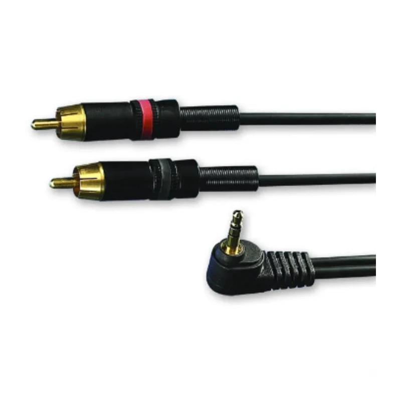 Van Damme Rean NYS373 Male 3.5 mm Stereo Jack to Male RCA x 2 Auxiliary Cable, Black, 3 m 103-326-704