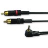 Van Damme Rean NYS373 Male 3.5 mm Stereo Jack to Male RCA x 2 Auxiliary Cable, Black, 3 m 103-326-704