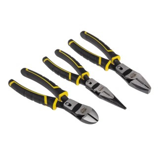 Stanley 3-Piece Compound Action Plier Set, Combination, Long Nose, Diagonal Cutters fmht0-72415