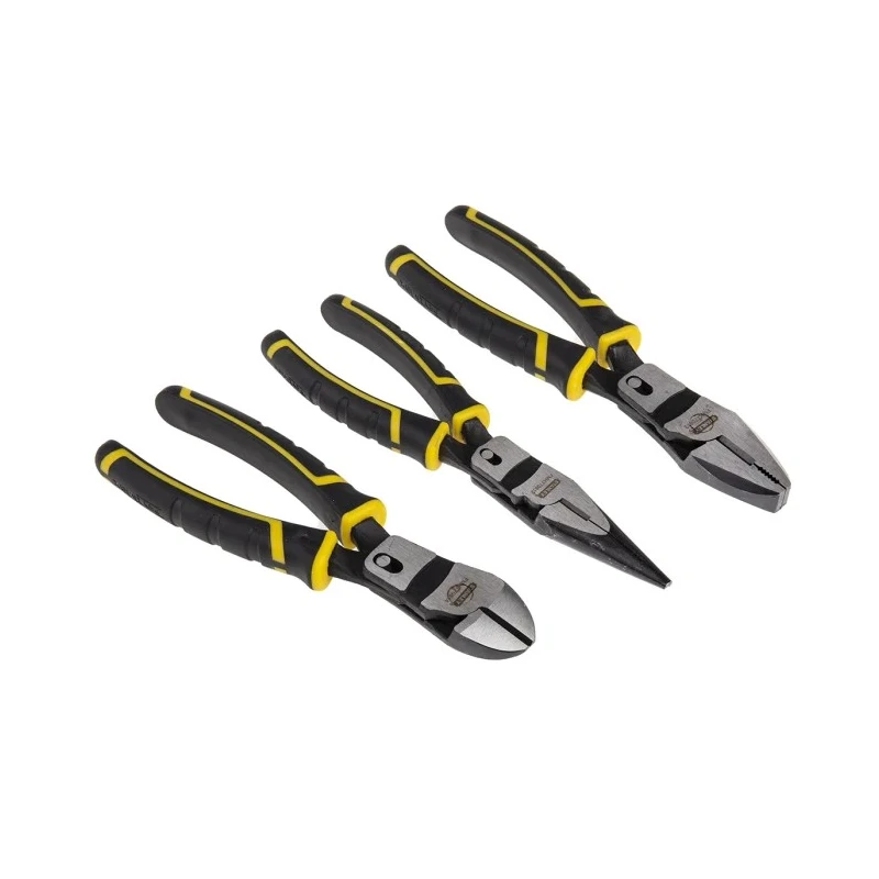 Stanley 3-Piece Compound Action Plier Set, Combination, Long Nose, Diagonal Cutters fmht0-72415