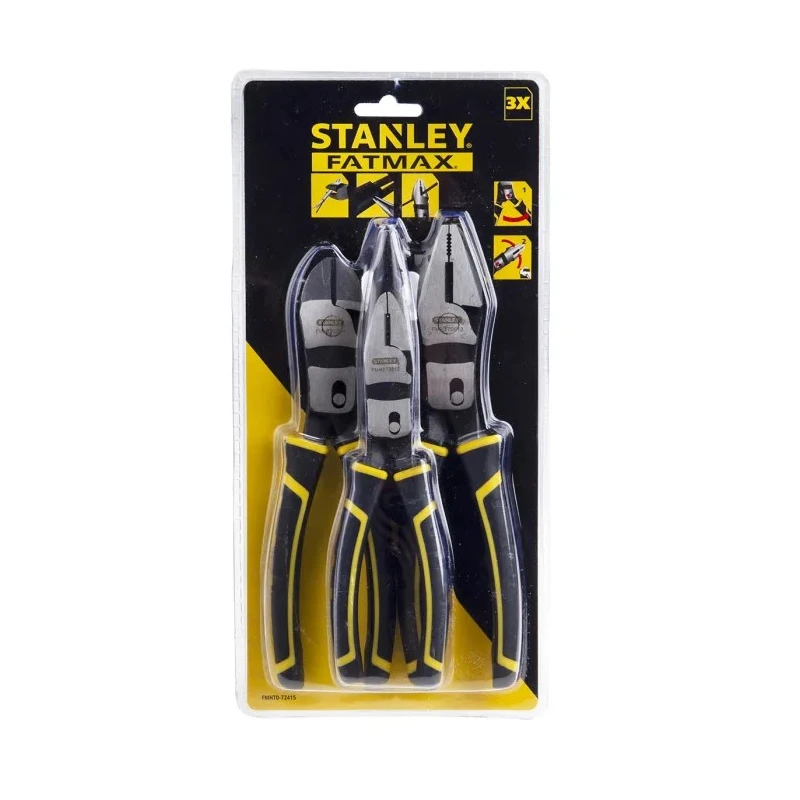 Stanley 3-Piece Compound Action Plier Set, Combination, Long Nose, Diagonal Cutters fmht0-72415