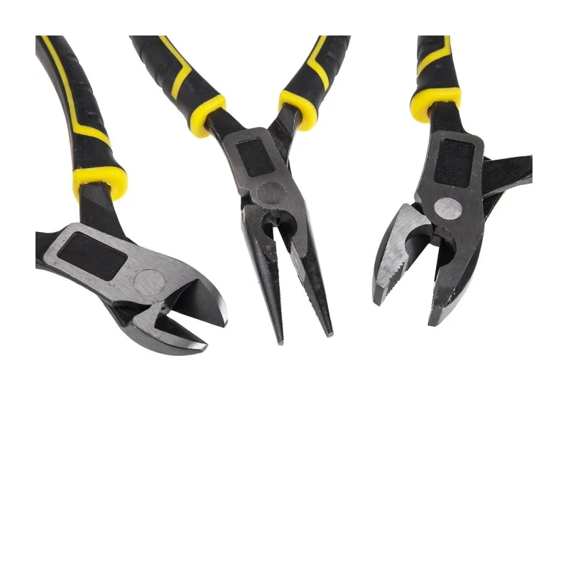 Stanley 3-Piece Compound Action Plier Set, Combination, Long Nose, Diagonal Cutters fmht0-72415