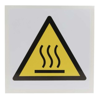 RS PRO Self-Adhesive Vinyl Hot Surface Hazard Warning Label 100mm x 100mm 813-4445