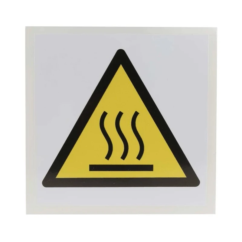 RS PRO Self-Adhesive Vinyl Hot Surface Hazard Warning Label 100mm x 100mm 813-4445