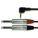 Van Damme PX Male 3.5 mm Stereo Jack to Male RCA x 2 Auxiliary Cable Black 3 m 103-321-702