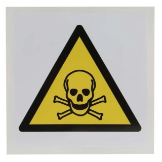 RS PRO Vinyl Self-Adhesive Hazard Warning Label Sign 100mm x 100mm ISO 7010 Toxic 813-4457
