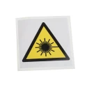 RS PRO Hazard Warning Sign Label, Self-Adhesive Vinyl, Laser Beam Warning, 100mm x 100mm, ISO 7010 Standard 813-4448