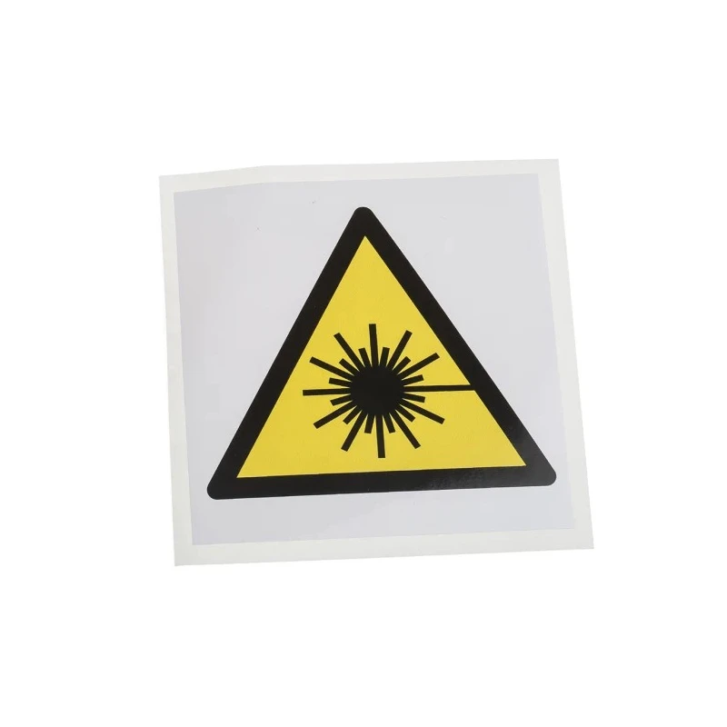RS PRO Hazard Warning Sign Label, Self-Adhesive Vinyl, Laser Beam Warning, 100mm x 100mm, ISO 7010 Standard 813-4448