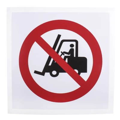 RS PRO Vinyl No Access for Forklift Trucks Prohibition Sign 100mm x 100mm ISO 7010 813-4511