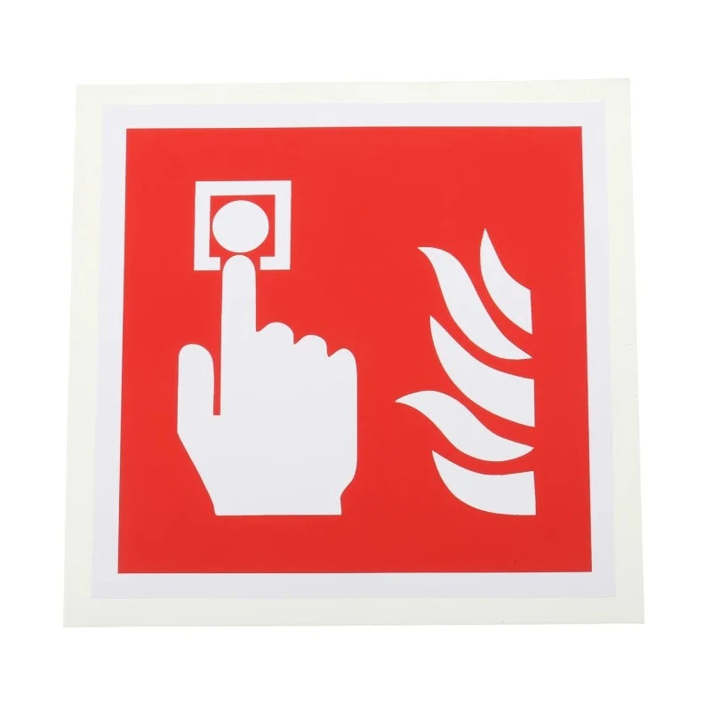 RS PRO Vinyl Fire Safety Sign Fire Alarm Call Point Label Self-Adhesive 100mm x 100mm 813-4518