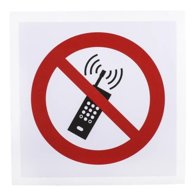 RS PRO Vinyl No Activated Mobile Phone Prohibition Sign 100mm x 100mm ISO 7010 813-4508